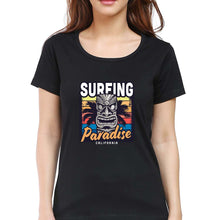 Load image into Gallery viewer, Surfing California T-Shirt for Women-XS(32 Inches)-Black-Ektarfa.online
