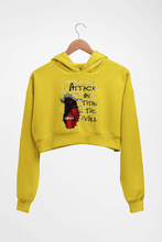 Load image into Gallery viewer, Attack on Titan Crop HOODIE FOR WOMEN-Mustard Yellow-Ektarfa.online
