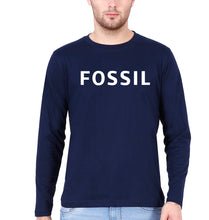 Load image into Gallery viewer, Fossil Full Sleeves T-Shirt for Men-S(38 Inches)-Navy Blue-Ektarfa.online

