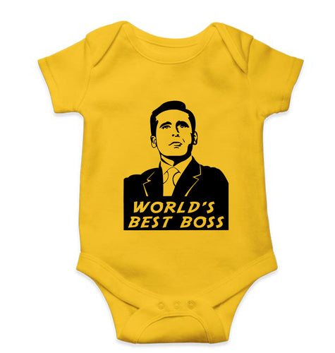 Michael Scott Best Boss Kids Romper For Baby Boy/Girl-Yellow-Ektarfa.online