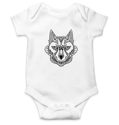 WOLF Kids Romper For Baby Boy/Girl-0-5 Months(18 Inches)-White-Ektarfa.online