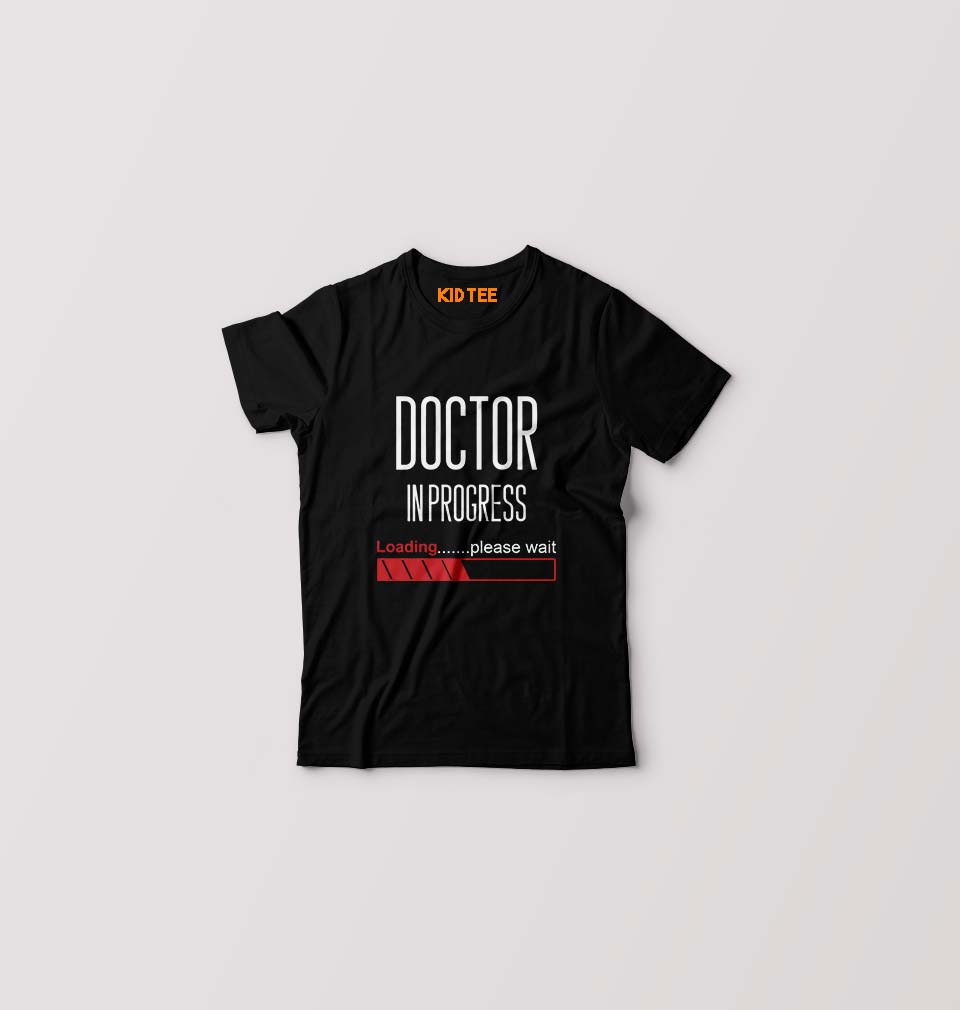 Doctor in progress Kids T-Shirt for Boy/Girl-Black-Ektarfa.online