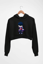 Load image into Gallery viewer, Edgar Brawl Starts Crop HOODIE FOR WOMEN-Black-Ektarfa.online
