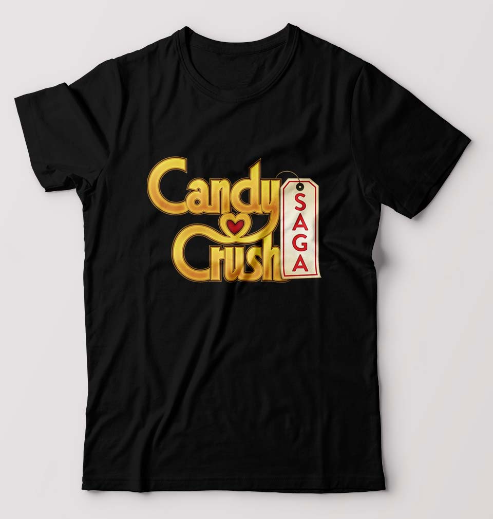 Candy Crush T-Shirt for Men-S(38 Inches)-Black-Ektarfa.online