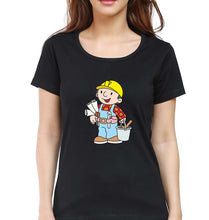 Load image into Gallery viewer, Bob the Builder T-Shirt for Women-XS(32 Inches)-Black-Ektarfa.online
