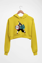 Load image into Gallery viewer, Demon Slayer Crop HOODIE FOR WOMEN-Mustard Yellow-Ektarfa.online
