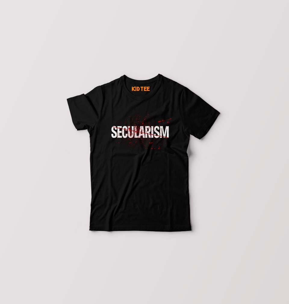 Secularism Kids T-Shirt for Boy/Girl-Black-Ektarfa.online