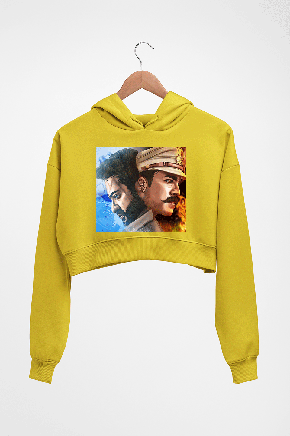 RRR Crop HOODIE FOR WOMEN-Mustard Yellow-Ektarfa.online