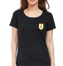 Load image into Gallery viewer, Uruguay Football T-Shirt for Women-XS(32 Inches)-Black-Ektarfa.online
