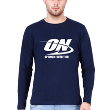 Load image into Gallery viewer, optimum nutrition (ON) Full Sleeves T-Shirt for Men-Navy Blue-Ektarfa.online
