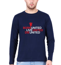 Load image into Gallery viewer, Born United Live United Die United Full Sleeves T-Shirt for Men-Navy Blue-Ektarfa.online
