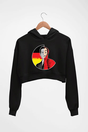 Money Heist Berlin Crop HOODIE FOR WOMEN-Black-Ektarfa.online