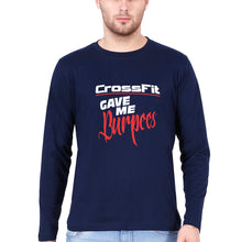 Load image into Gallery viewer, CrossFit Gym Burpees T Full Sleeves T-Shirt for Men-Navy Blue-Ektarfa.online
