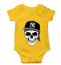 Load image into Gallery viewer, Hip Hop Skull NY Kids Romper For Baby Boy/Girl-0-5 Months(18 Inches)-Yellow-Ektarfa.online
