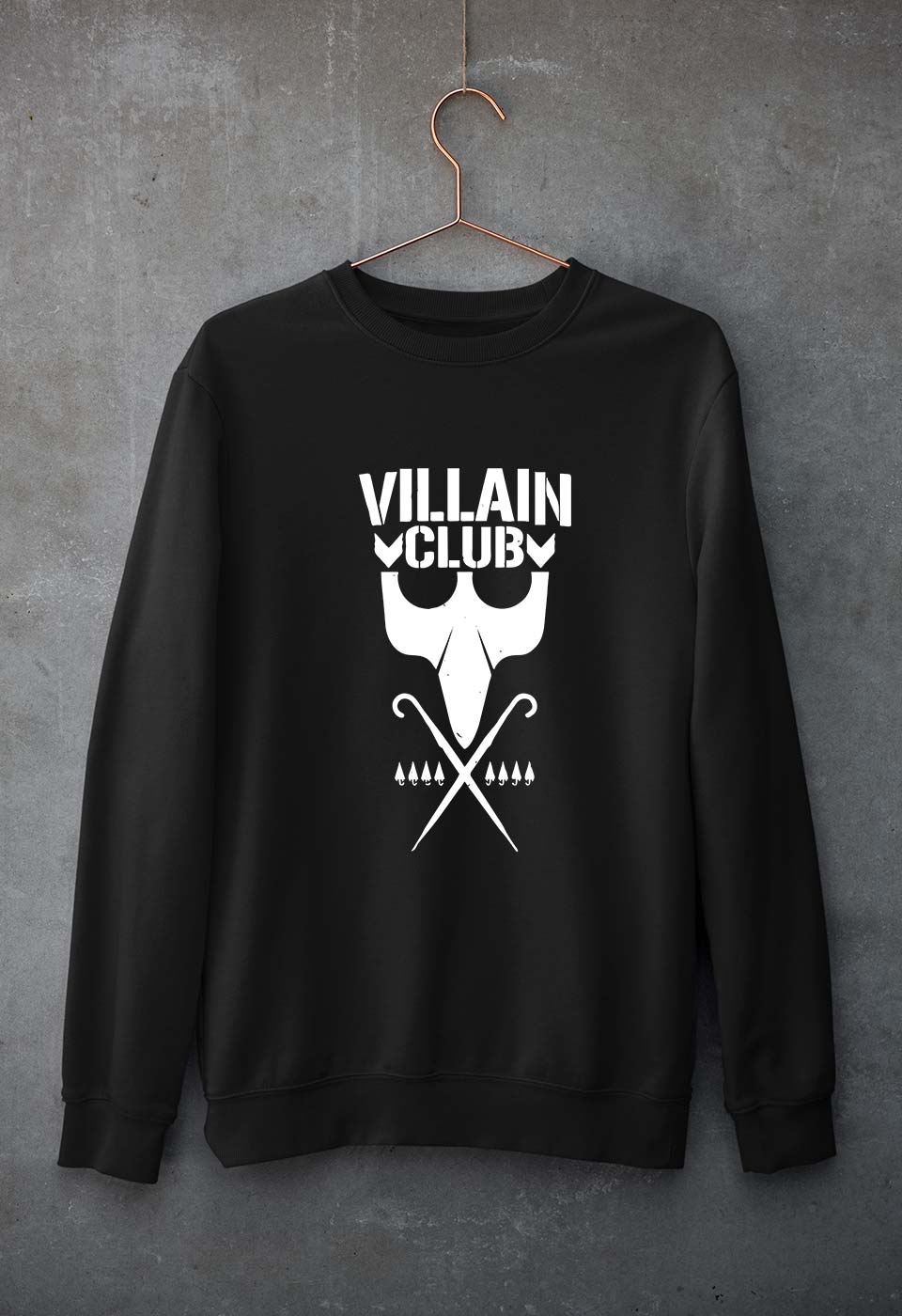 Villain Club Unisex Sweatshirt for Men/Women-S(40 Inches)-Black-Ektarfa.online