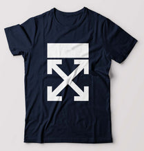 Load image into Gallery viewer, Off-white T-Shirt for Men-S(38 Inches)-Navy Blue-Ektarfa.online
