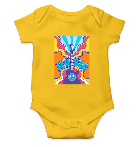 Psychedelic Kids Romper Kids Romper For Baby Boy/Girl-0-5 Months(18 Inches)-Yellow-Ektarfa.online