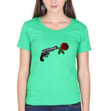 Load image into Gallery viewer, Guns N&#39; Roses T-Shirt for Women-XS(32 Inches)-Flag Green-Ektarfa.online
