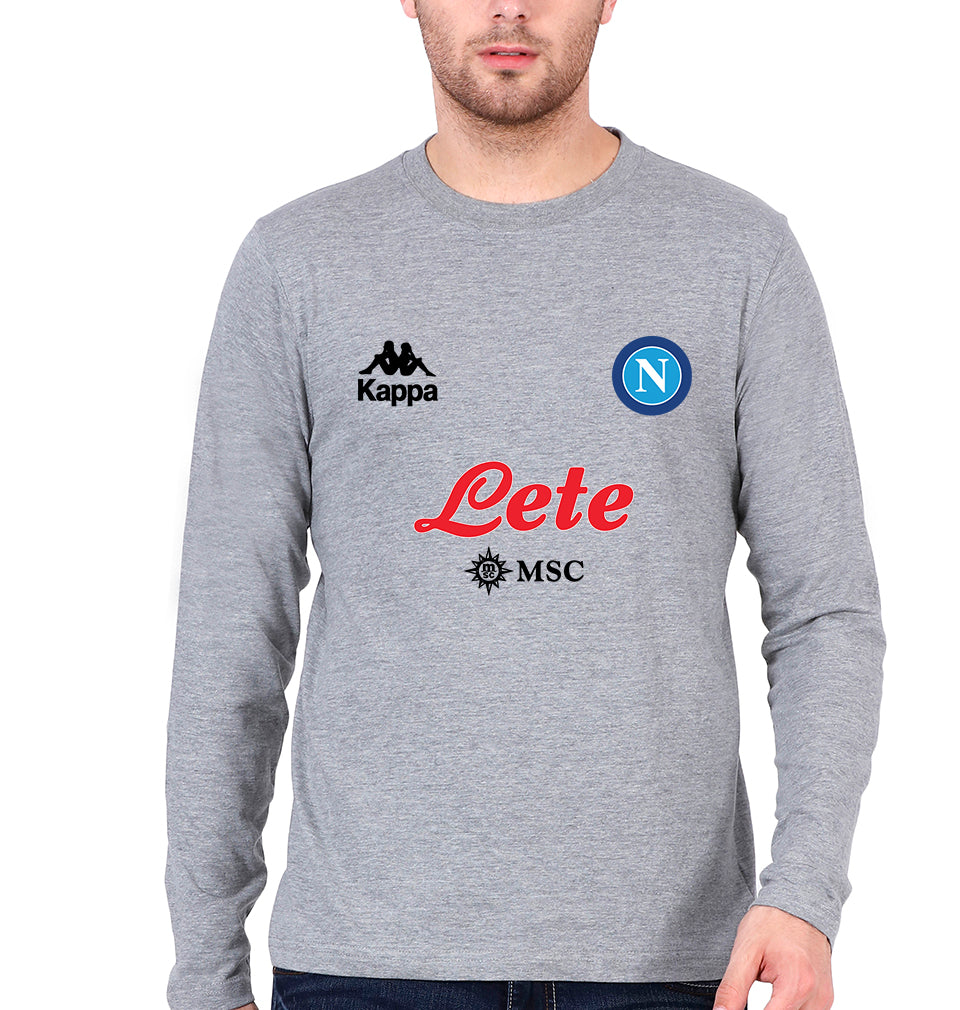Napoli 2021-22 Full Sleeves T-Shirt for Men-Grey Melange-Ektarfa.online