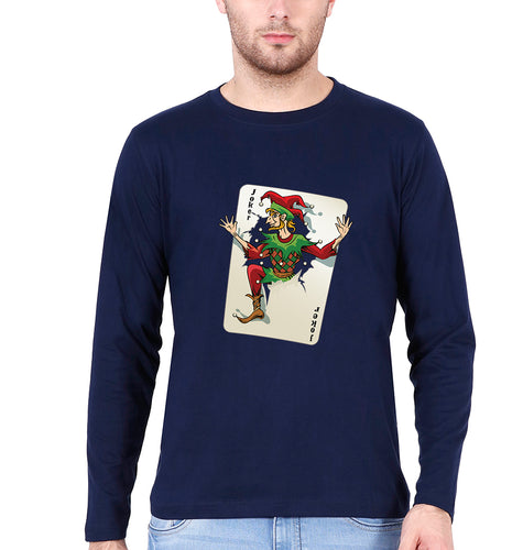 Joker Full Sleeves T-Shirt for Men-Navy Blue-Ektarfa.online