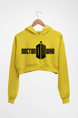 Doctor Who Crop HOODIE FOR WOMEN-Mustard Yellow-Ektarfa.online