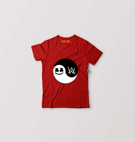 alan walker marshmello Kids T-Shirt for Boy/Girl-Red-Ektarfa.online