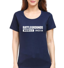 Load image into Gallery viewer, Battlegrounds Mobile India (BGMI) T-Shirt for Women-Navy Blue-Ektarfa.online

