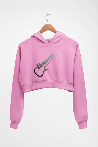 Ibanez Guitar Crop HOODIE FOR WOMEN-Light Baby Pink-Ektarfa.online