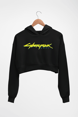 Cyberpunk Crop HOODIE FOR WOMEN-Black-Ektarfa.online
