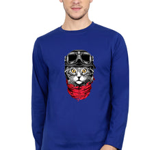 Load image into Gallery viewer, Cat Full Sleeves T-Shirt for Men-Royal Blue-Ektarfa.online
