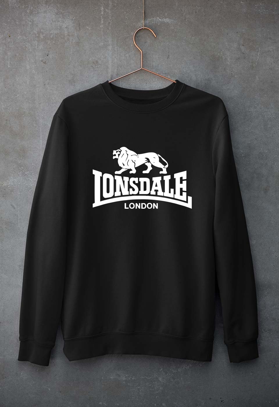 Lonsdale Unisex Sweatshirt for Men/Women-S(40 Inches)-Black-Ektarfa.online