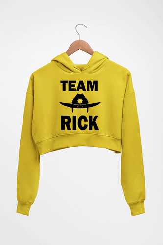 Team Rick Crop HOODIE FOR WOMEN-Mustard Yellow-Ektarfa.online
