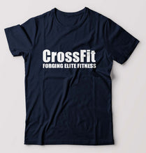 Load image into Gallery viewer, CrossFit T-Shirt for Men-S(38 Inches)-Navy Blue-Ektarfa.online
