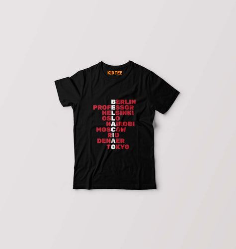 Money Hiest Kids T-Shirt for Boy/Girl-Black-Ektarfa.online
