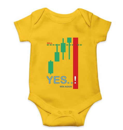 Share Market(Stock Market) Kids Romper For Baby Boy/Girl-0-5 Months(18 Inches)-Yellow-Ektarfa.online