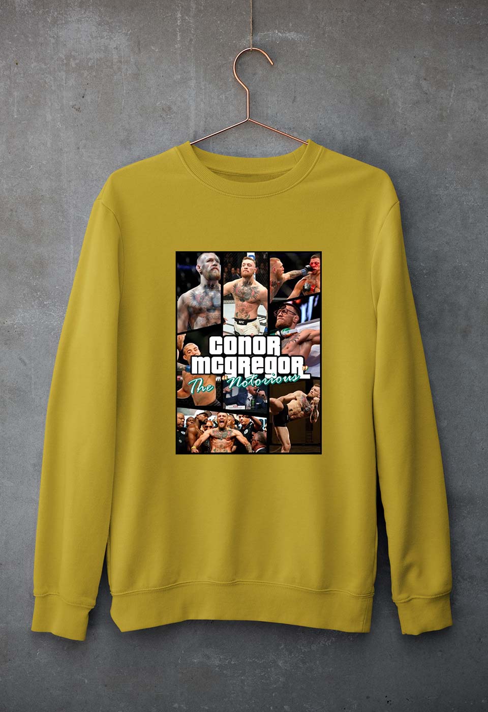 Conor McGregor UFC Unisex Sweatshirt for Men/Women-Mustard Yellow-Ektarfa.online