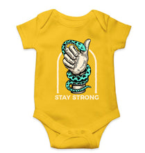 Load image into Gallery viewer, Stay Strong Kids Romper For Baby Boy/Girl-0-5 Months(18 Inches)-Yellow-Ektarfa.online
