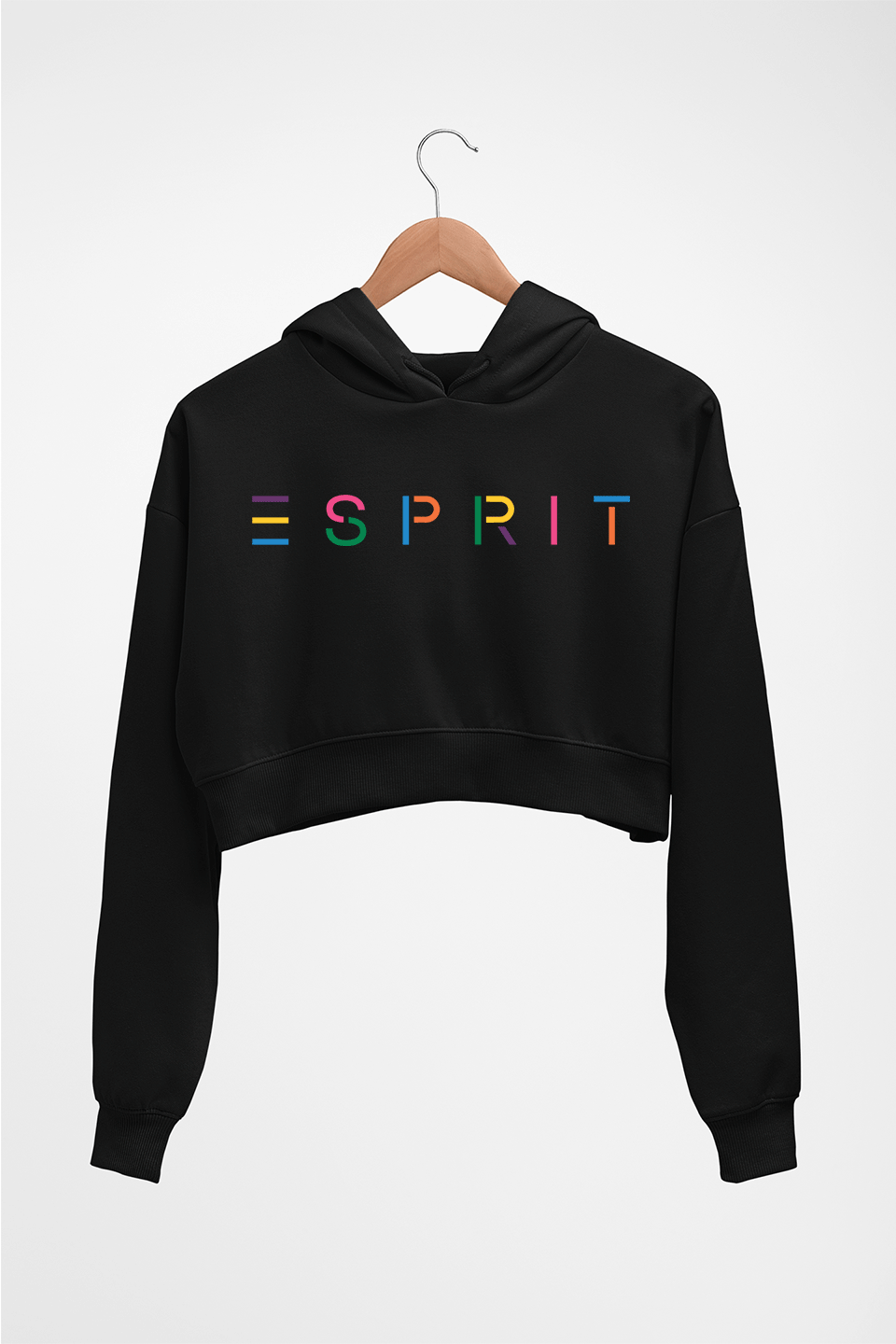 Esprit Crop HOODIE FOR WOMEN-Black-Ektarfa.online