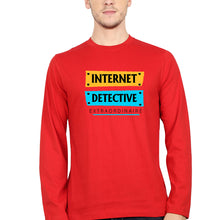 Load image into Gallery viewer, Internet Full Sleeves T-Shirt for Men-Red-Ektarfa.online
