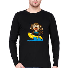 Load image into Gallery viewer, Monkey Banana Full Sleeves T-Shirt for Men-Black-Ektarfa.online
