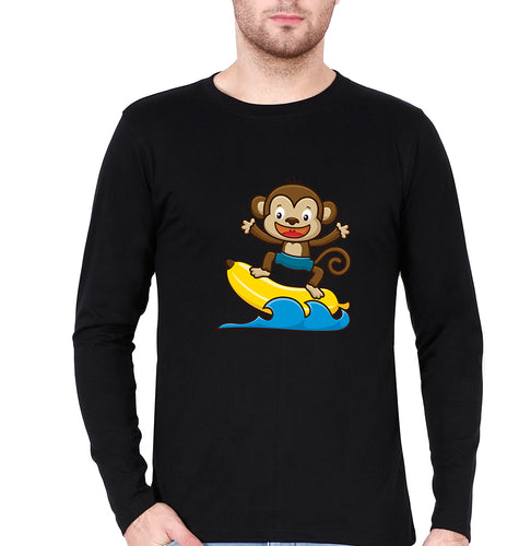 Monkey Banana Full Sleeves T-Shirt for Men-Black-Ektarfa.online