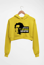 Load image into Gallery viewer, Ayrton Senna Crop HOODIE FOR WOMEN-Mustard Yellow-Ektarfa.online
