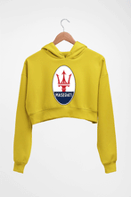 Load image into Gallery viewer, Maserati Crop HOODIE FOR WOMEN-Mustard Yellow-Ektarfa.online
