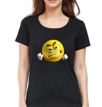Load image into Gallery viewer, Angry Emoji T-Shirt for Women-Black-Ektarfa.online

