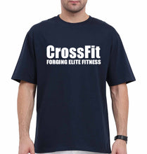 Load image into Gallery viewer, CrossFit Oversized T-Shirt for Men-Navy Blue-Ektarfa.online
