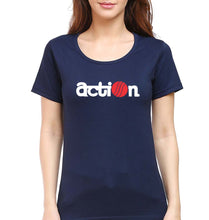Load image into Gallery viewer, Action T-Shirt for Women-XS(32 Inches)-Navy Blue-Ektarfa.online
