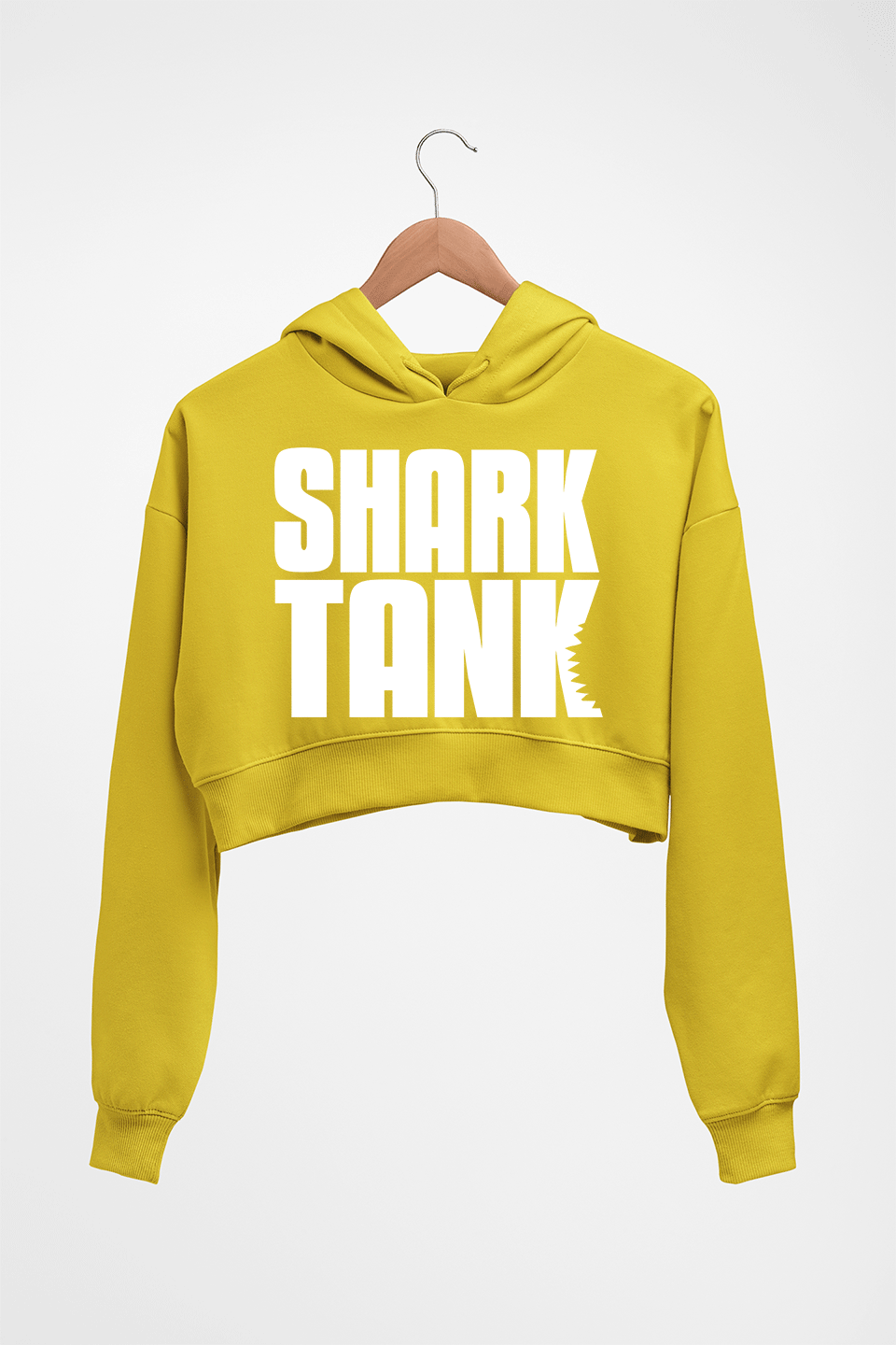 Shark Tank Crop HOODIE FOR WOMEN-Mustard Yellow-Ektarfa.online
