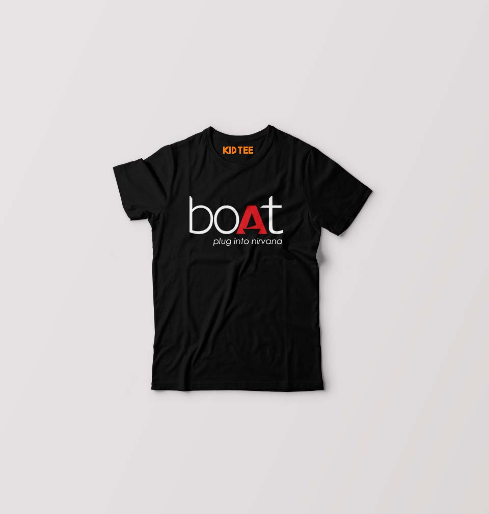 Boat Kids T-Shirt for Boy/Girl-0-1 Year(20 Inches)-Black-Ektarfa.online