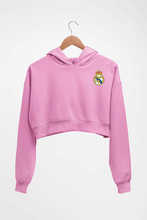 Load image into Gallery viewer, Real Madrid Logo Crop HOODIE FOR WOMEN-Light Baby Pink-Ektarfa.online
