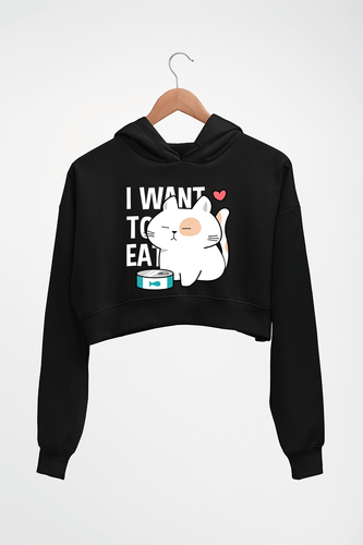 Cat Crop HOODIE FOR WOMEN-Black-Ektarfa.online